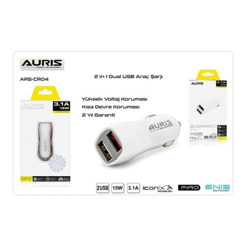 ARS-CR04 ARAÇ ŞARJ BAŞLIK 2 USB 3.4A*20