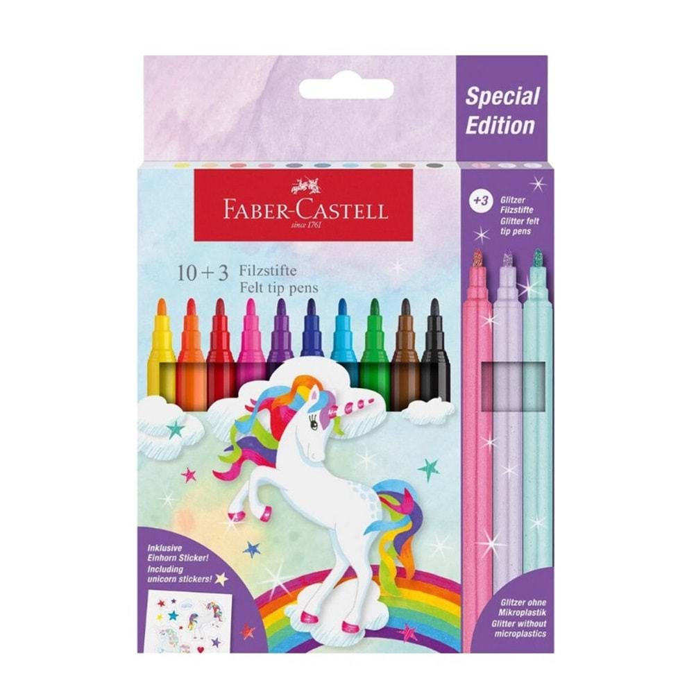 FABER UNİCORN KEÇELİ KALEM 10+3 LÜ