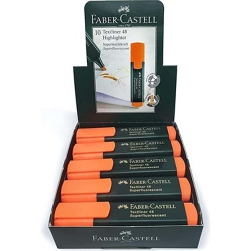 FABER 48 FOSFORLU KALEM TEXTLİNER TURUNCU*10