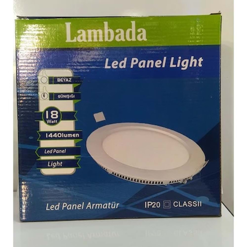 0622 LAMBADA LED PANEL ARMATÜR 18W 8 BEYAZ KASA GÜNIŞIK