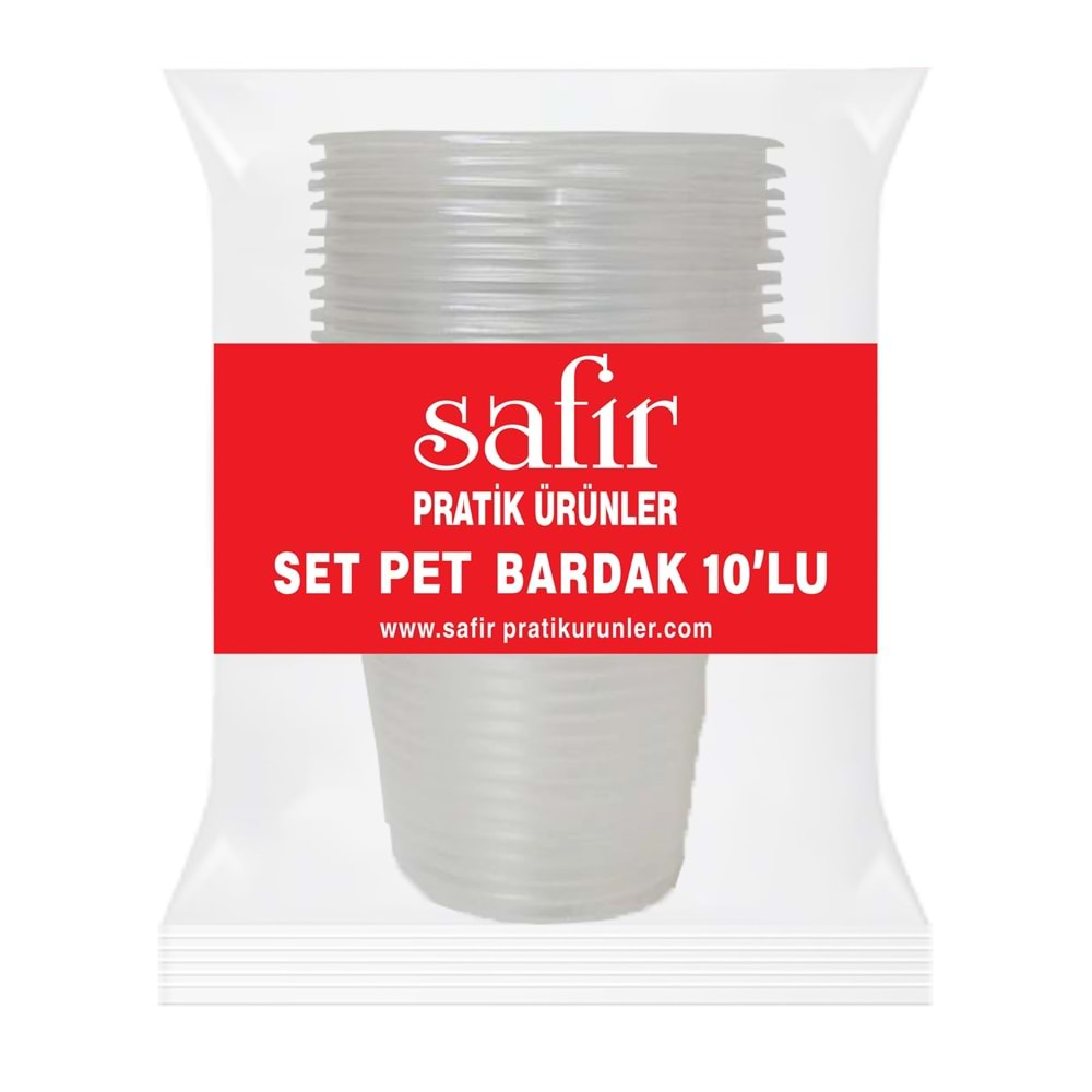 0045 SAFİR SET PET BARDAK 10LU*80