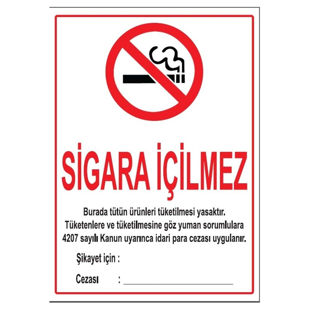 SİGARA İÇİLMEZ LEVHASI 35X50