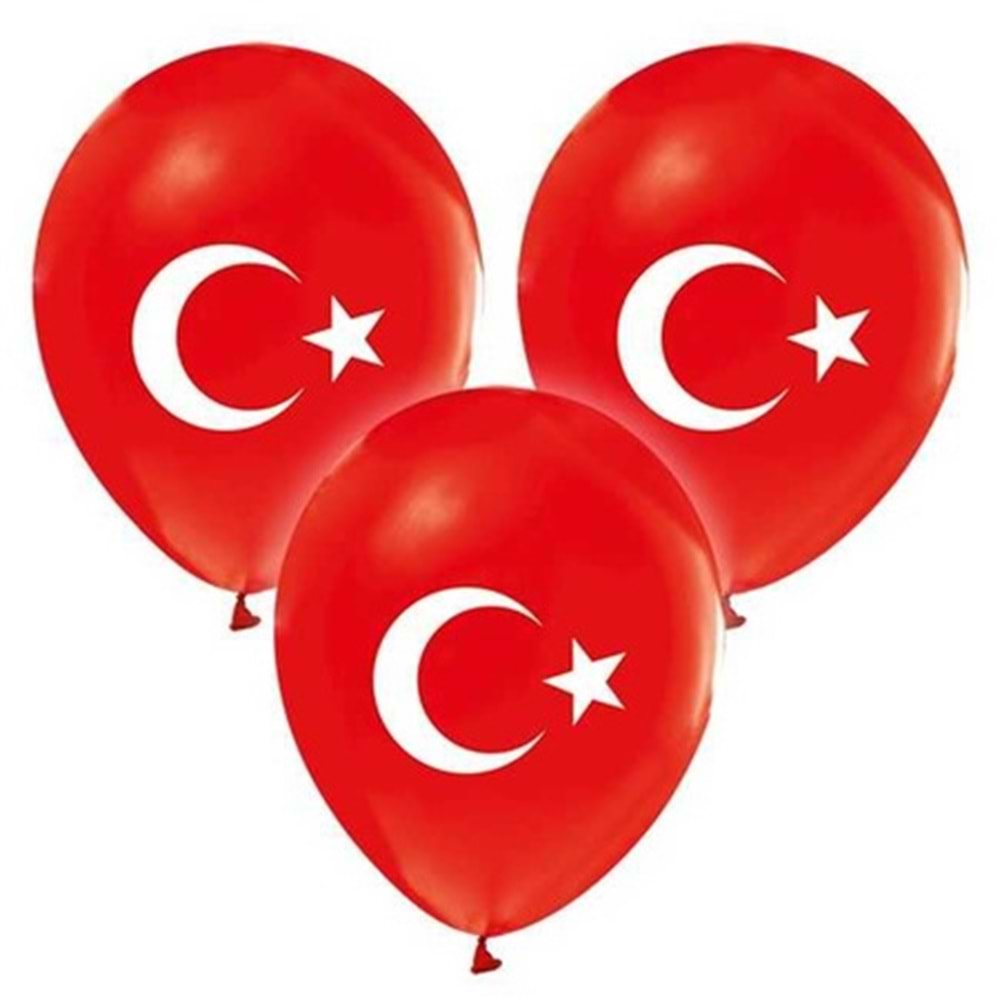 ATOM BALON AYYILDIZLI BAYRAKLI*100