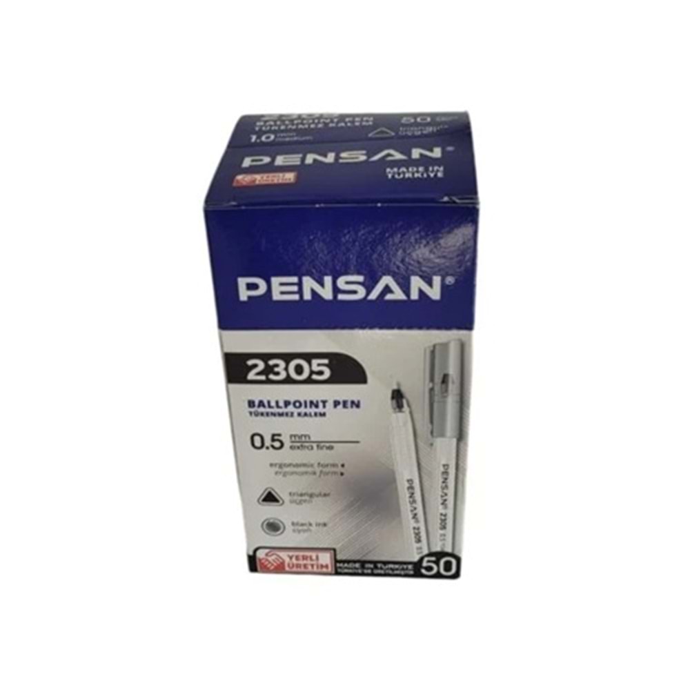 PENSAN 2305 TÜKENMEZ KALEM ÜÇGEN SİYAH*50