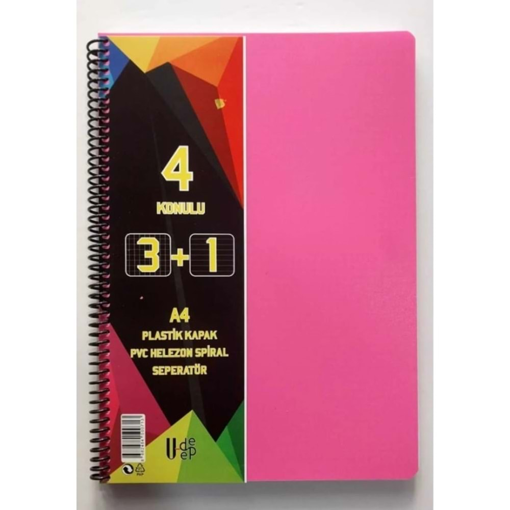 3+1 A-4 SPR PP KPK AYRAÇLI DEFTER 100 YP*70