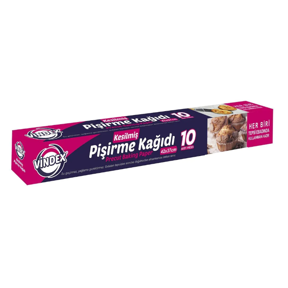 VİNDEX PİŞİRME KAĞIDI HAZIR KESİLMİŞ 10LU*24