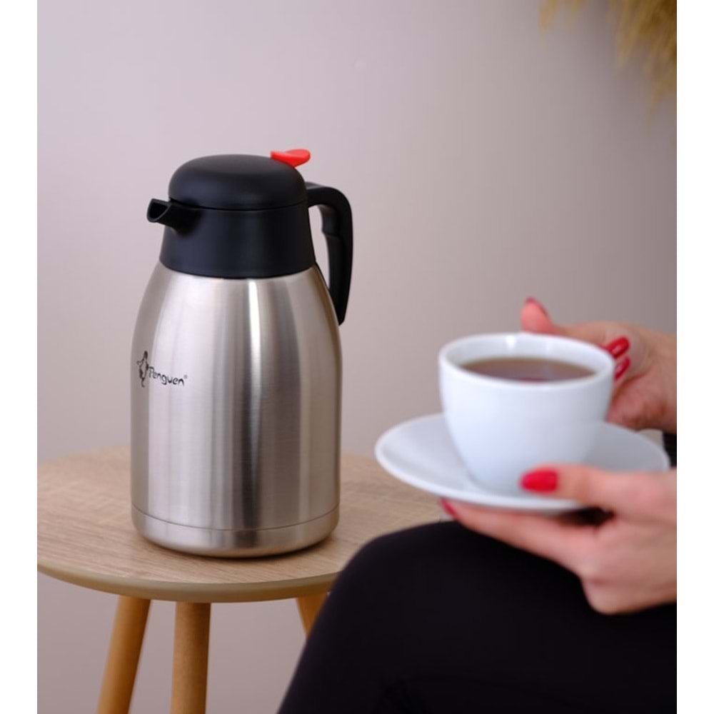 PENGUEN 1200A ÇİFT KATLI ÇELİK TERMOS 2LT*12