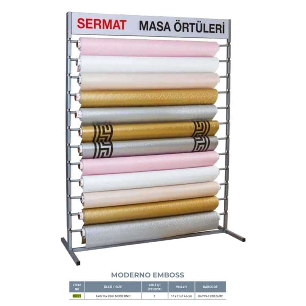 140X20MT MR05 SERMAT MASA ÖRTÜSÜ MODERNO/FLORİSTA ELYAF/PERLA/ELEGANT