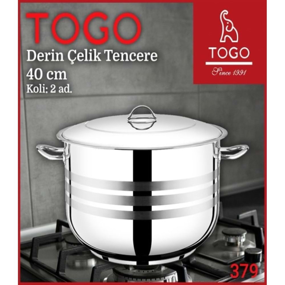 TOGO 379 TENCERE DERİN 430 ÇELİK 40 CM 27 LT*2