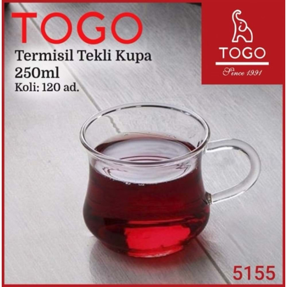 5155 TOGO BARDAK KULPLU BOROSİLİKAT 250 ML*120