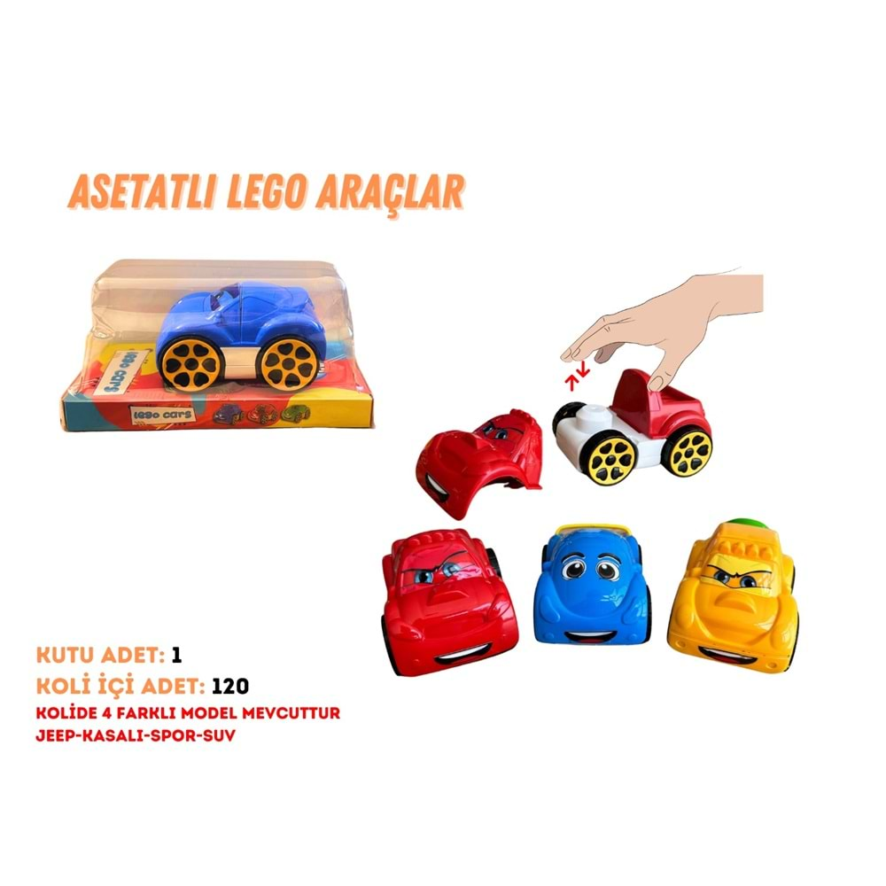 ALT3011 ALTINTAŞ LEGO ARABA PVC KUTU*120