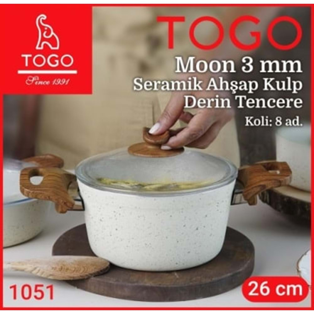 1051 TOGO DERİN GRANİT TENCERE AHŞAP KULP 26 CM*6