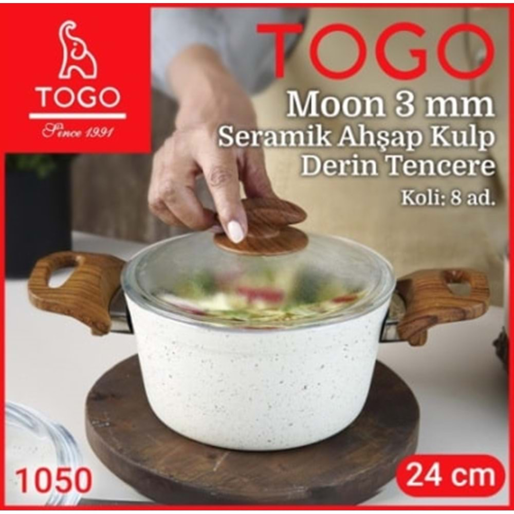 1050 TOGO DERİN GRANİT TENCERE AHŞAP KULP 24 CM*6