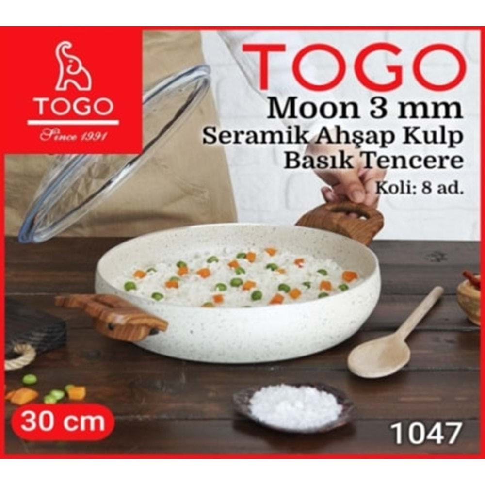 1047 TOGO BASIK GRANİT TENCERE AHŞAP KULP 30 CM*6