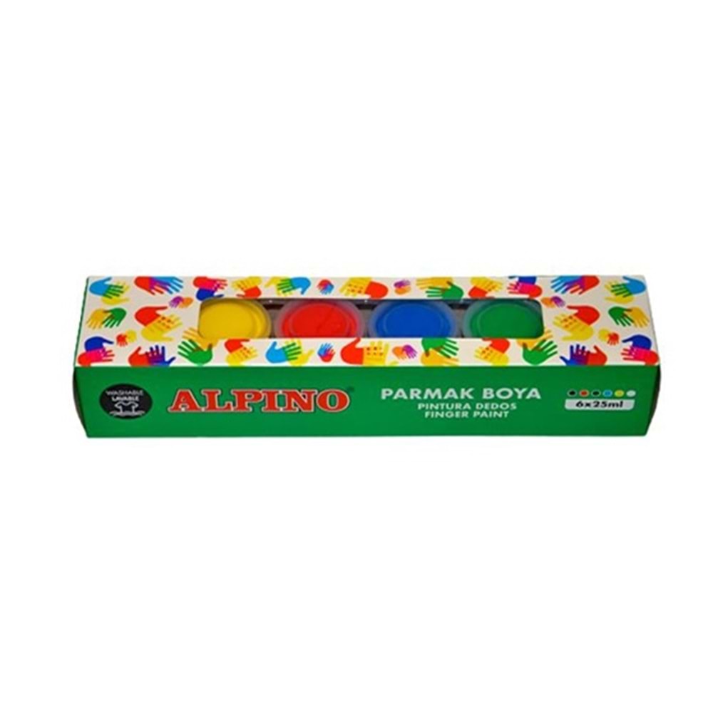 ALPINO DD030106 PARMAK BOYA 6 RENK*25 ML*16