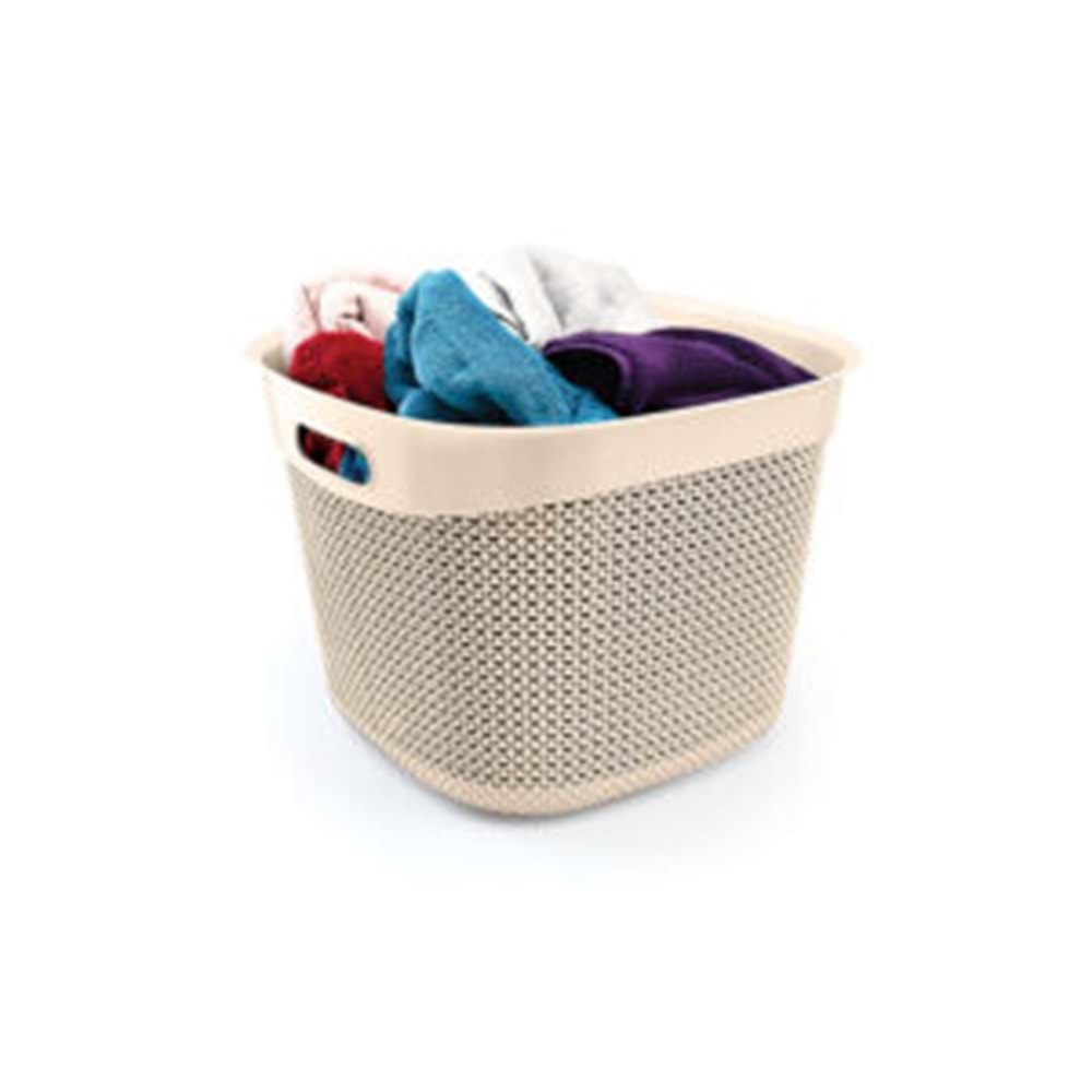 ÜÇSAN M169 DAMLA DESEN KARE ÇAMAŞIR SEPET 36 LT*12