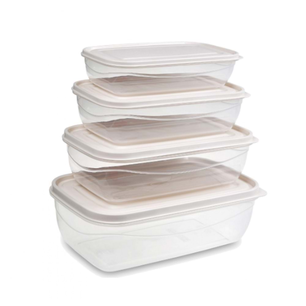 ÜÇSAN M019 DİKDÖRTGEN SAKLAMA KABI 4 LÜ*24