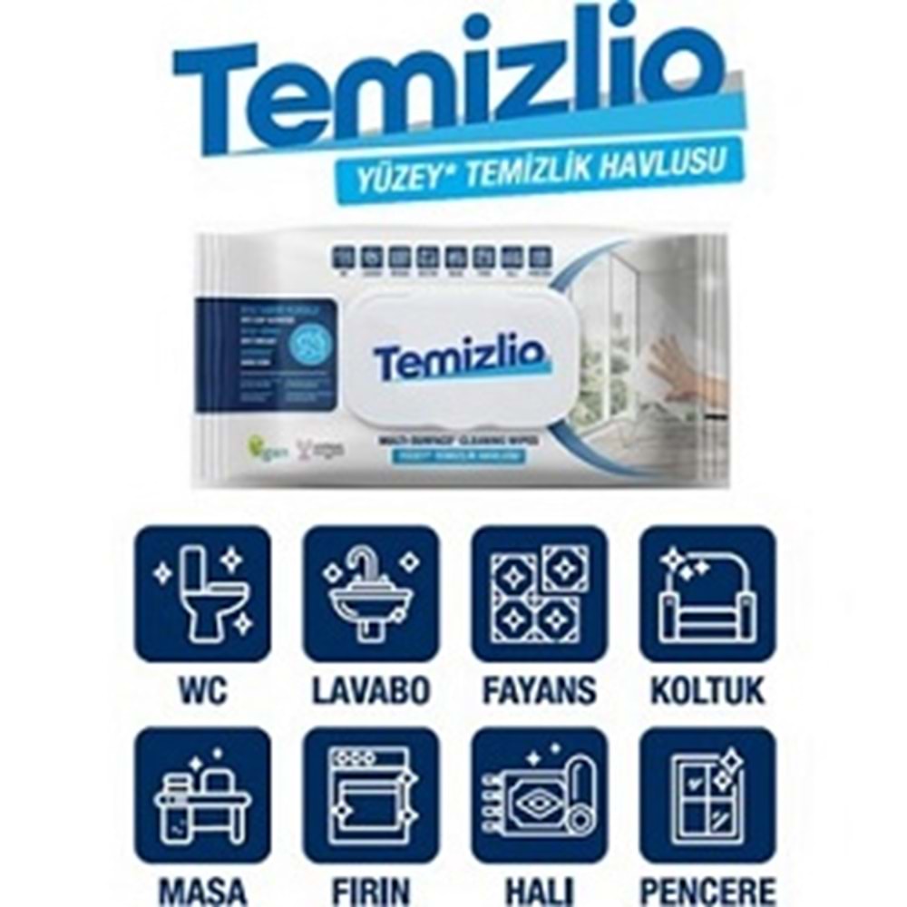 TEMİZLİO YÜZEY TEMİZLEME HAVLUSU 100LÜ*12