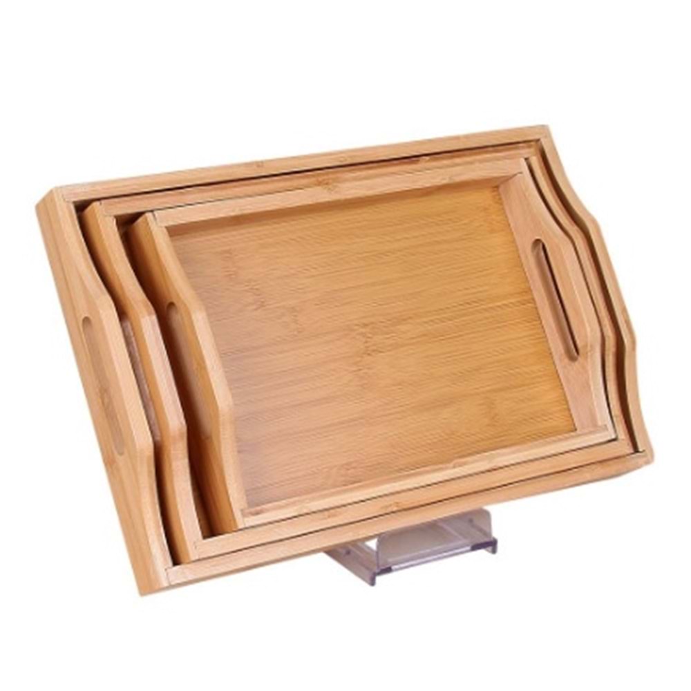 YAKUT 11395 BAMBU 3 BOY KARE SUNUM TEPSİ *36