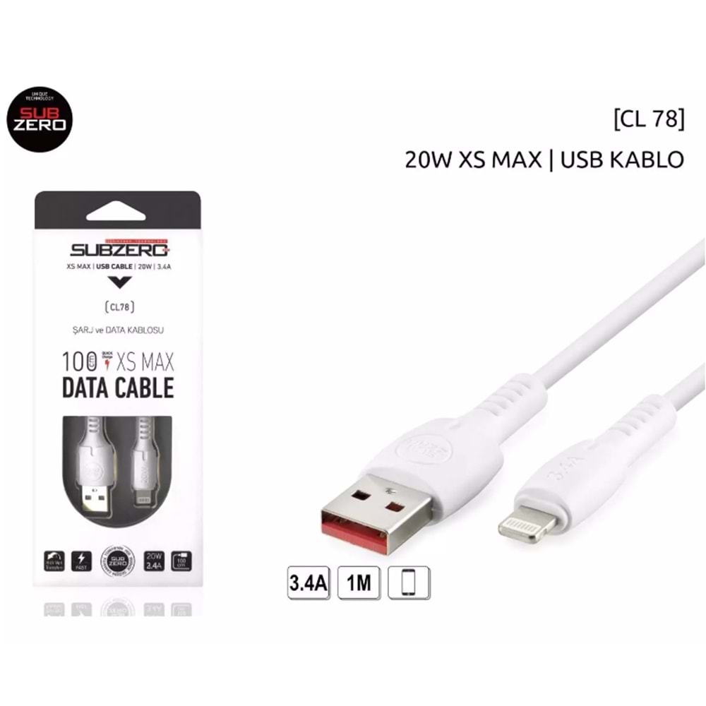CL78 SUBZERO 3.4A IPONE ŞARJ KABLO *10