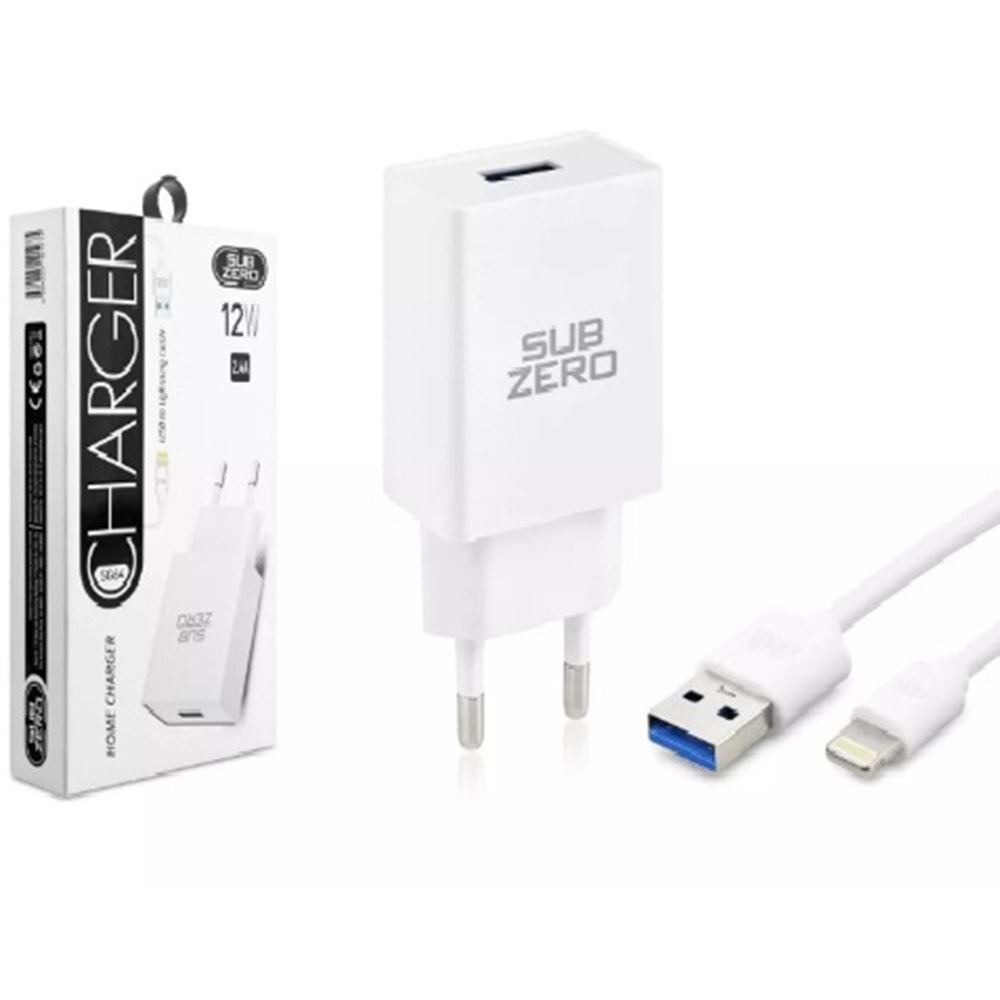 SG64 SUBZERO 2.4A IPONE ŞARJ BAŞLIK + KABLO *10