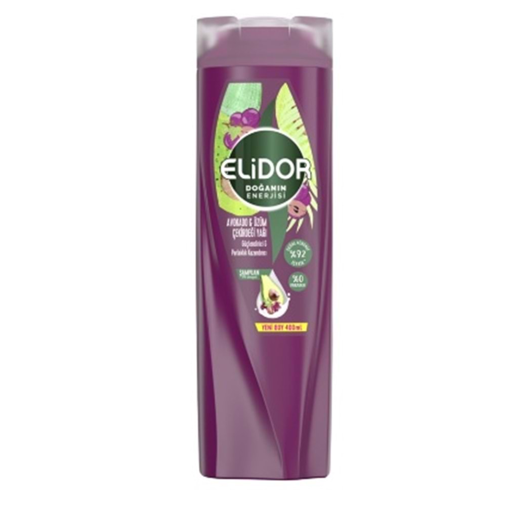 ELİDOR ŞAMPUAN AVOKADO VE ÜZÜM ÇEKİRDEĞİ YAĞI 400 ML *6*18