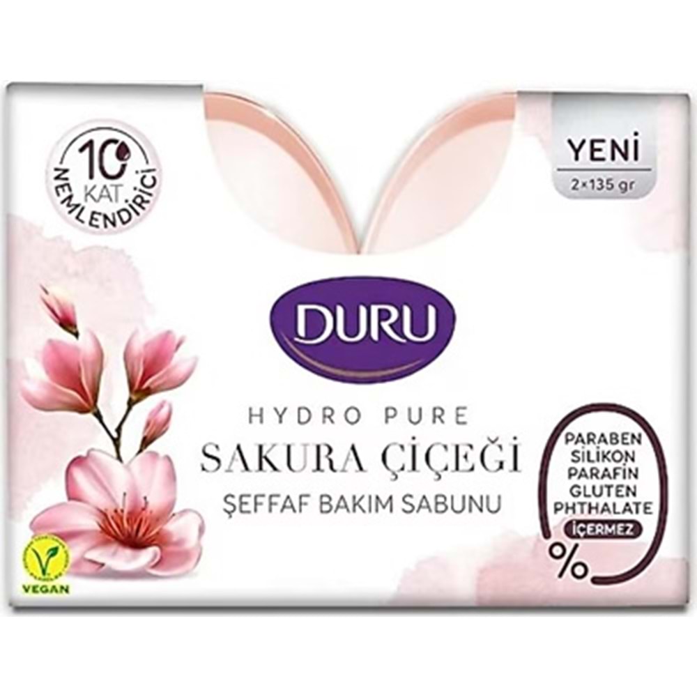 DURU HYDROPURE SAKURA BAKIM SABUNU 2X135G *18