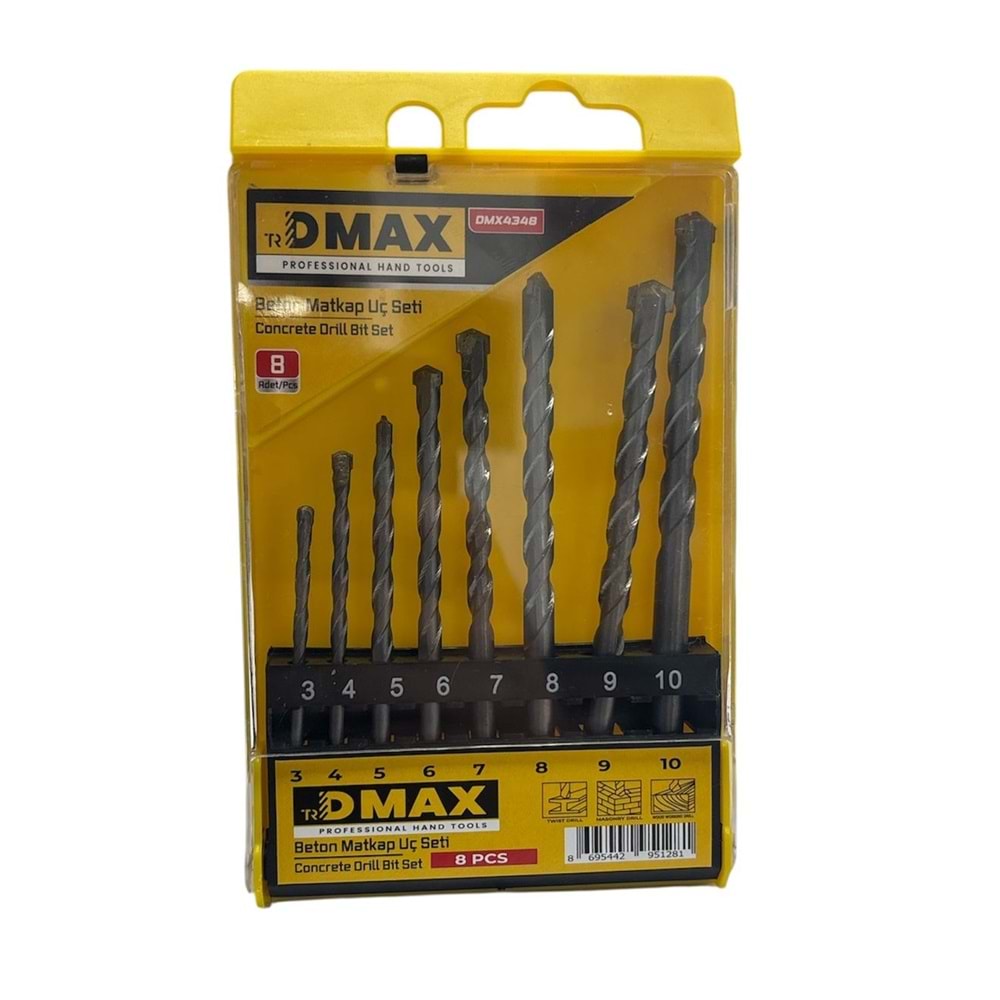 DMX4348 DMAX MATKAP UCU SETİ 8 PRÇ BETON*12