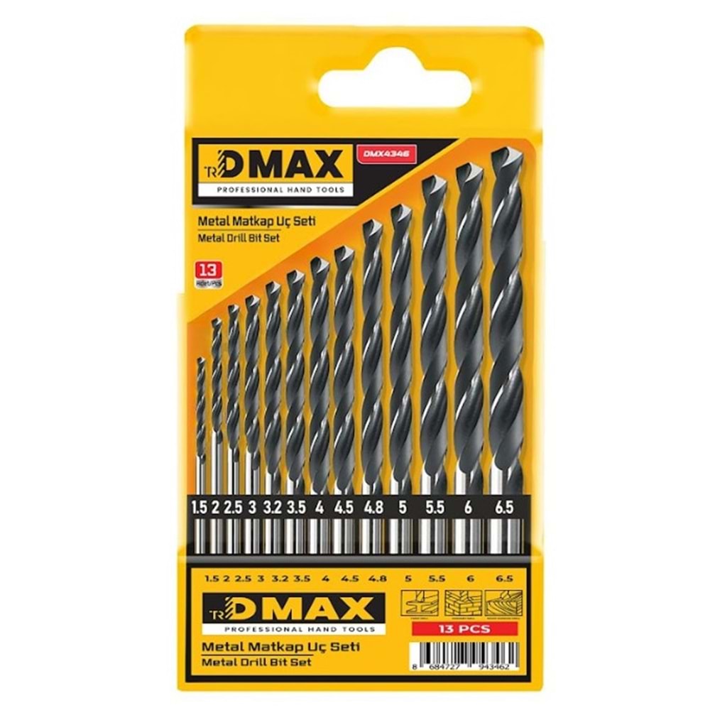 DMX4346 DMAX MATKAP UCU SETİ 13 PRÇ METAL*12