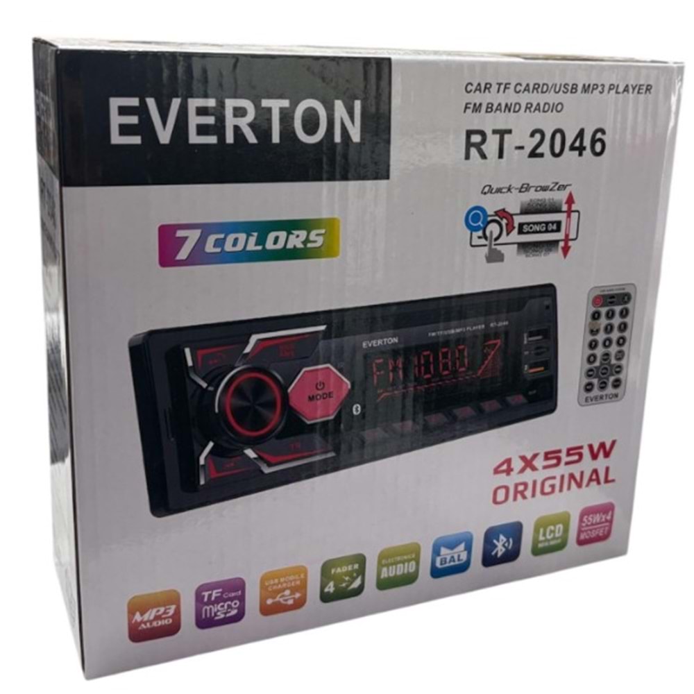 EVERTON RT2046 4X55W BLUETOOTH ARAÇ TEYP 7 RENK