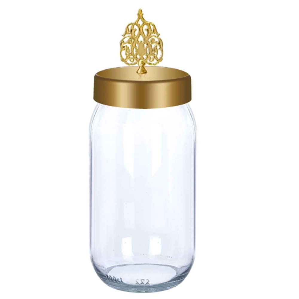 SARİNA S1043 MİMOZA SADE GOLD KAPAKLI KAVANOZ 1000CC *12
