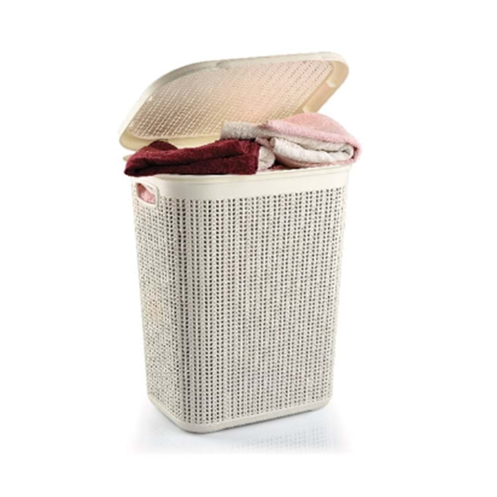 ÜÇSAN M079 ÖRGÜ DESENLİ KİRLİ ÇAMAŞIR SEPETİ 50L *6