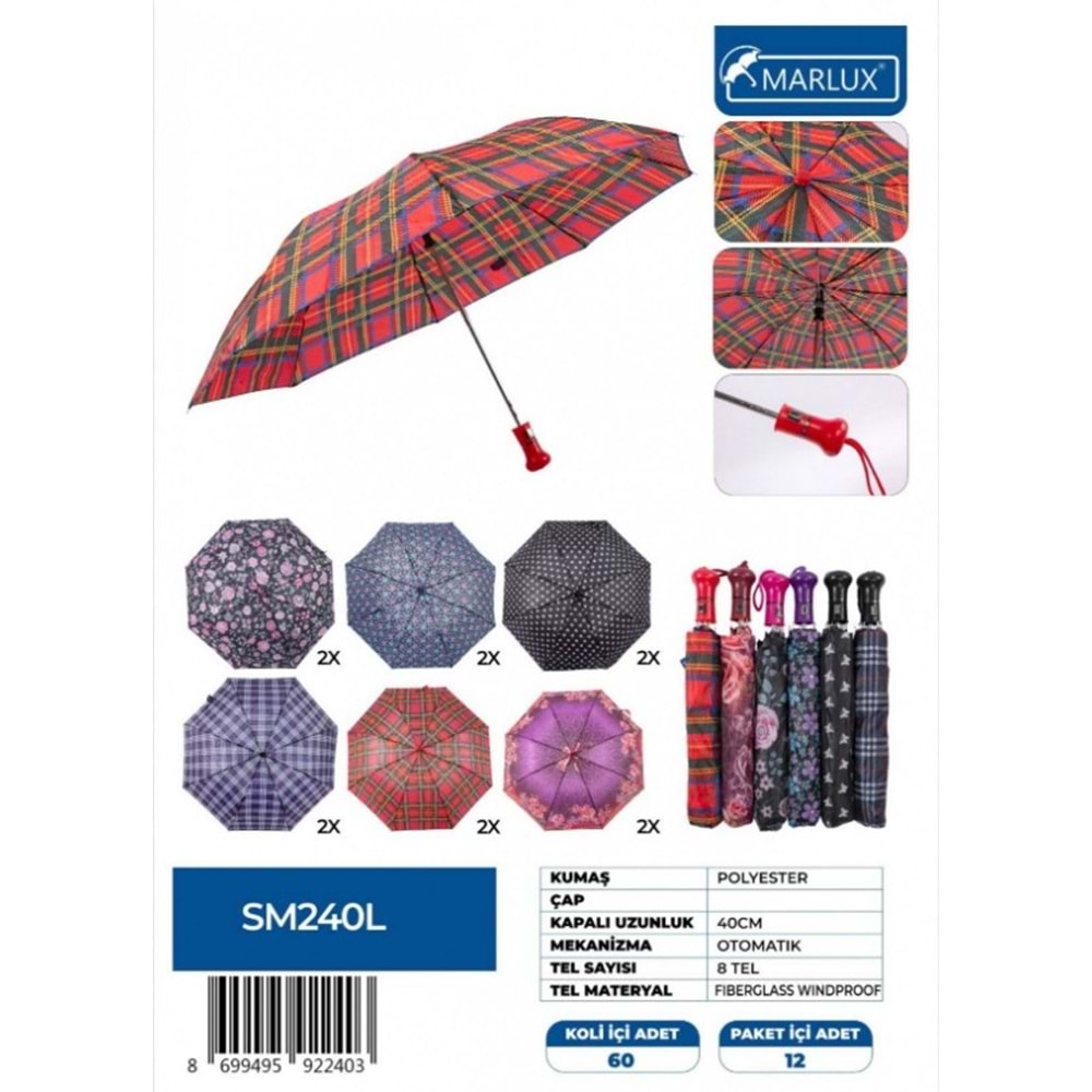 MARLUX MAR240L ŞEMSİYE BAYAN 2 KATLI 8 TEL*12