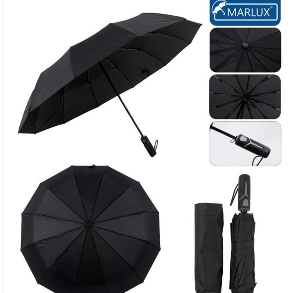 MARLUX MPR1009M ŞEMSİYE 3 KATLI OTOMATİK RÜZGAR KORUMA 12X3 TEL*12