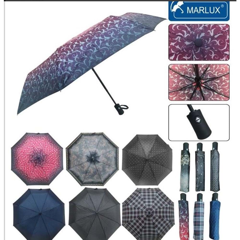 MARLUX MAR110P ŞEMSİYE BAYAN 3 KATLI OTOMATİK 8 TEL*12