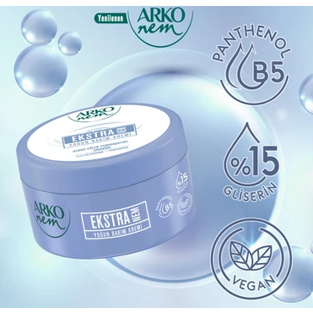 ARKO KREM NEM YOĞUN BAKIM EKSTRA NEM 250 ML*4*12