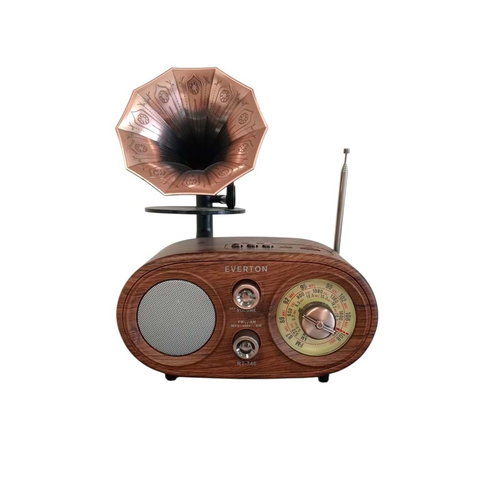 EVERTON RT746 GRAMAFONLU BLUETOOTH USB RADYO ŞARJLI HAPORLÖR*24