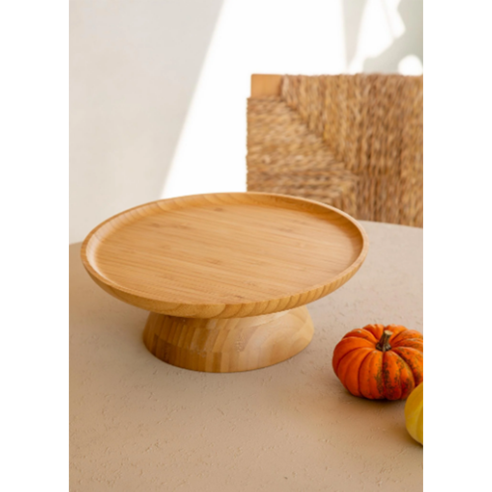 CE8852 BAMBU YUVARLAK AYAKLI SUNUMLUK 28CM *12