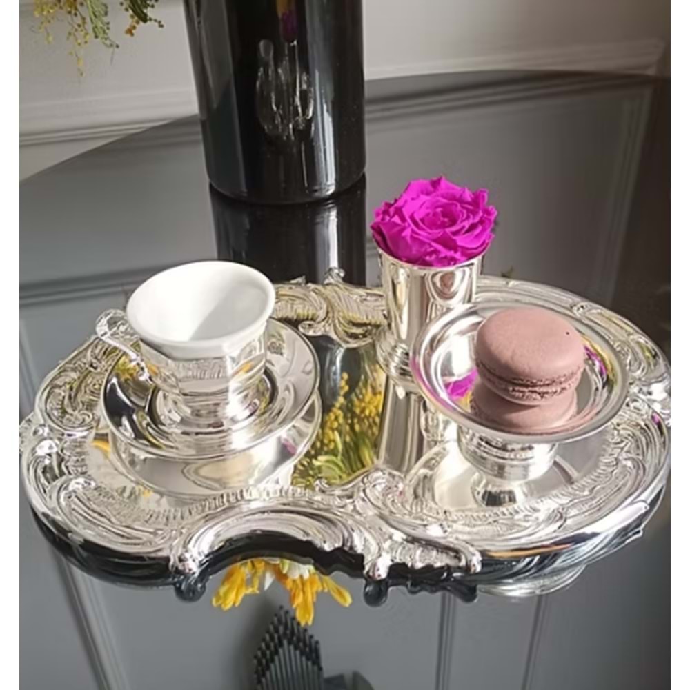 MANOR HOME MNR-TPSF350 ARTNOVA OVAL TEPSİ GÜMÜŞ