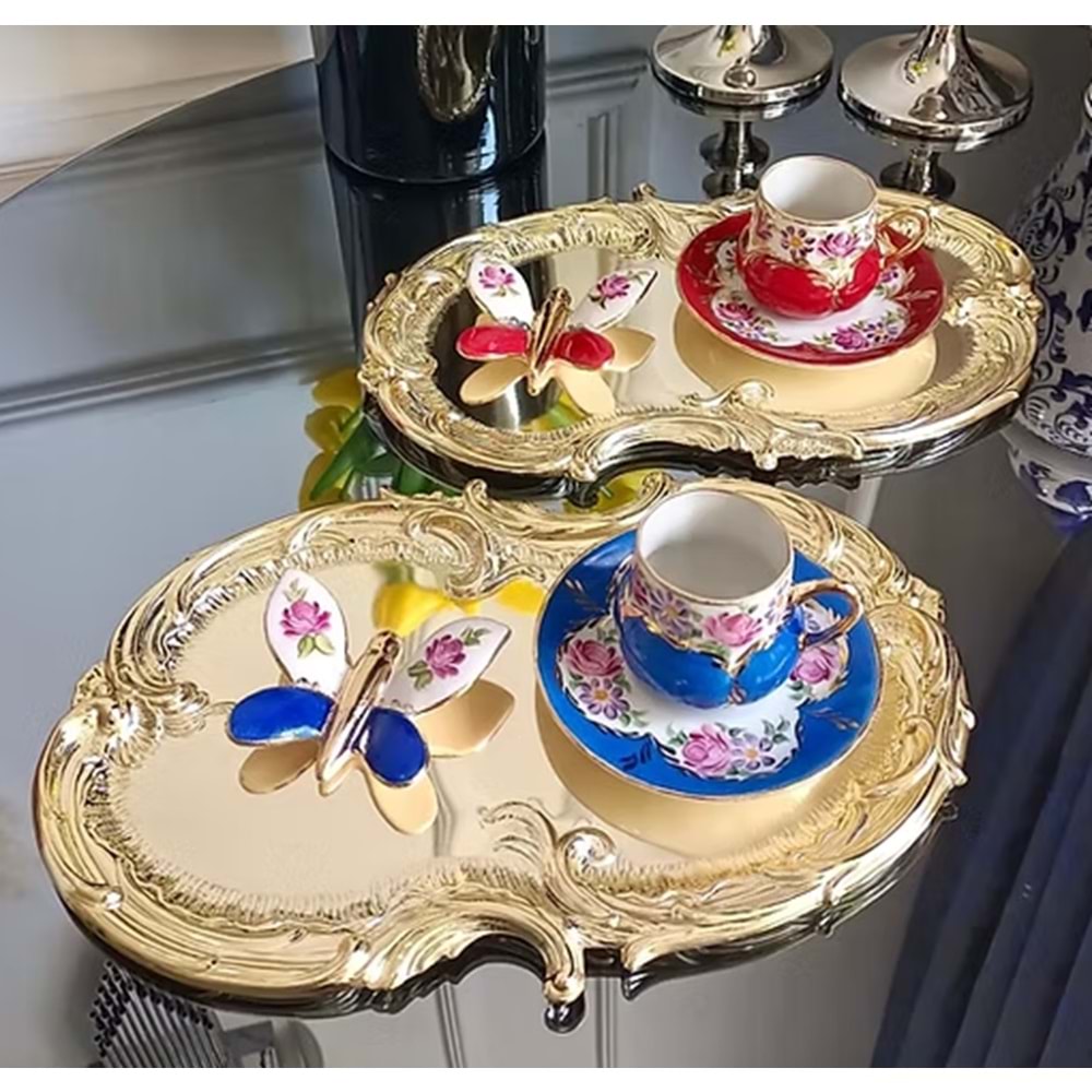 MANOR HOME MNR-TPSF351 ARTNOVA OVAL TEPSİ GOLD