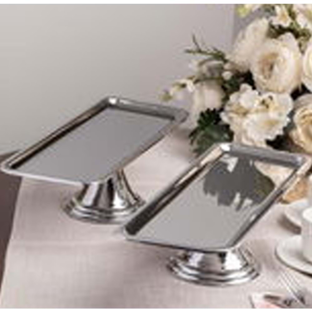 MANOR HOME MNR-OK4344 GÖVDE AYAKLI BATON GÜMÜŞ SUNUMLUK