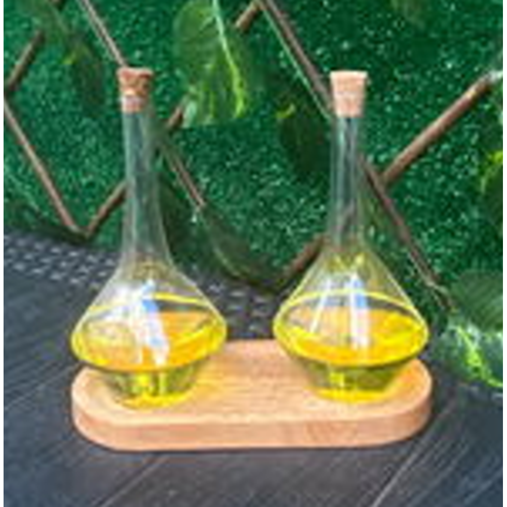 MANOR HOME MBL-ZY29 2 Lİ ELMAS MİNİ AHŞAP STANDLI CAM YAĞLIK*24