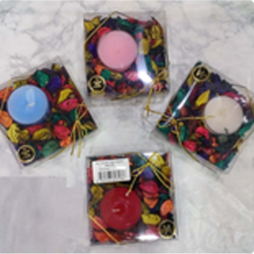 MANOR HOME MS0284 GÜL YAPRAKLI TEKLİ KAPSÜL MUM *12