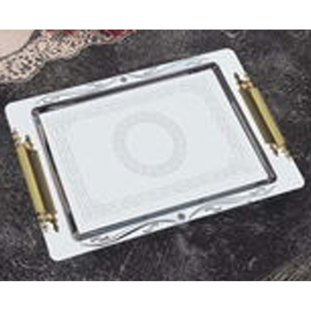 MANOR HOME MNR-BC4057 İREM ÇAY TEPSİ PASLANMAZ ÇELİK