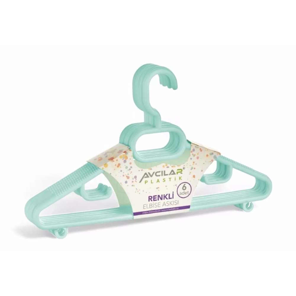 AVCILAR AV127 ORJ. RENKLİ ELBİSE ASKISI 6 LI*34