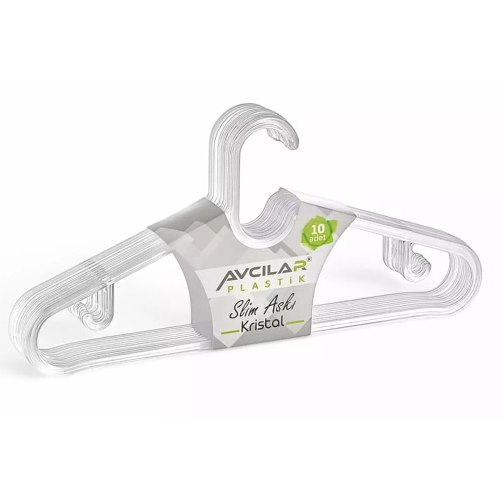 AVCILAR AV124 SLİM KRİSTAL ELBİSE ASKISI 10LU*36