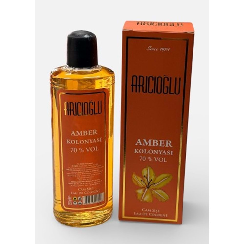 ARICIOĞLU 250 ML AMBER CAM KOLONYA*18