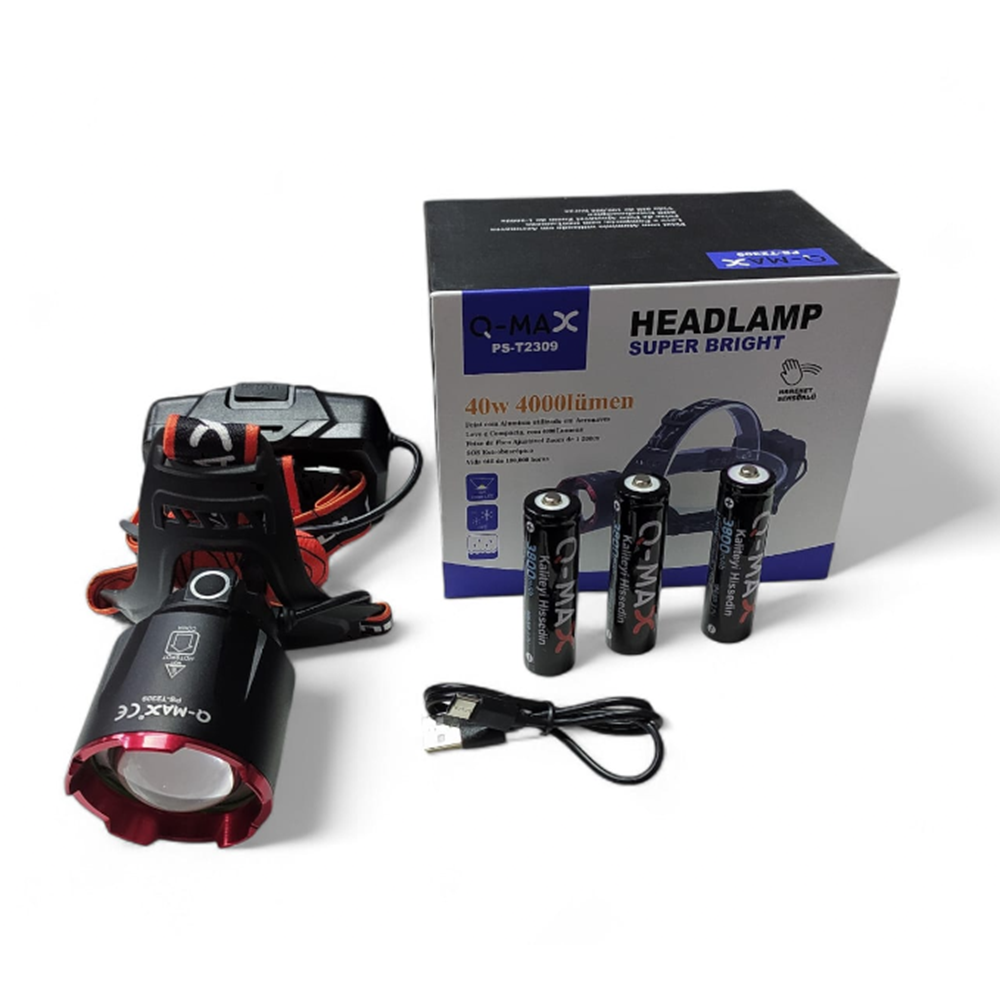 QMAX PST2309 KAFA FENERİ ŞARJLI