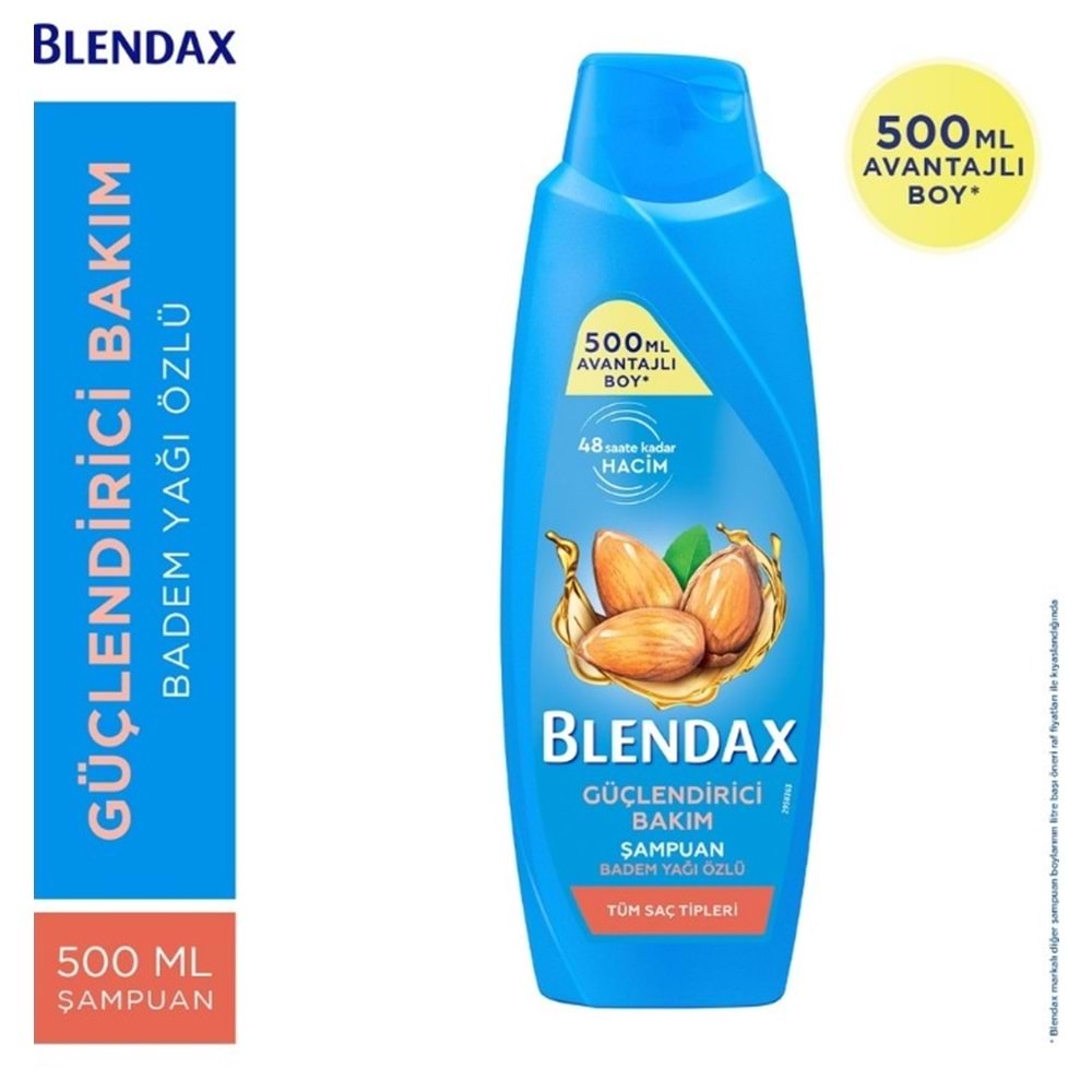 BLENDAX BADEM YAĞI ÖZLÜ ŞAMPUAN 500 ML*6*12