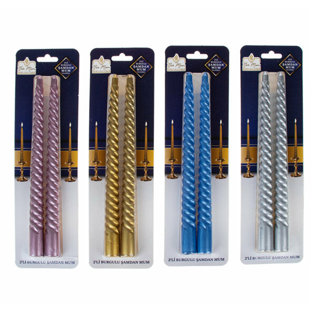 X221 NUR MUM BURGULU ŞAMDAN MUM YALDIZLI 2Lİ*56
